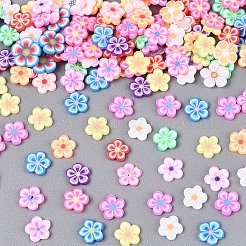 花の手作りポリマー粘土カボション  ネイルアートの装飾の付属品  ミックスカラー  4.5~7x4.5~7x0.5~1mm  約50000個/1000g&nbsp;CLAY-T022-11A