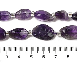 天然石アメジストビーズ連売り  ナゲット  14~19x8~12.5x6~9mm  穴：1mm  約11個/連  7.40''（18.8センチメートル）&nbsp;G-Q023-D01-02