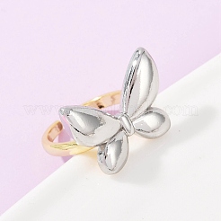 Brass Adjustable Open Cuff Rings for Women&nbsp;RJEW-Q030-03GP