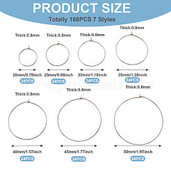 168Pcs 7 Styles 316L Surgical Stainless Steel Hoop Earring Findings&nbsp;STAS-TA0002-82