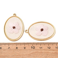 304 Stainless Steel & Cloth Embroidered Pendants&nbsp;FB-CBAFBAF-06G