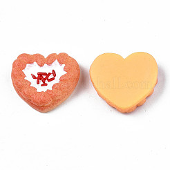 エポキシ樹脂樹脂カボション  模造食品  ハート  ホワイト  22x24x6.5mm&nbsp;CRES-S358-76A
