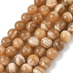 天然石方解石ビーズ連売り  スムーズなラウンド  砂茶色  6~6.5mm  穴：0.8mm  約61個/連  27.13''（68.9センチメートル）&nbsp;GG-CBA23C7-A01-6mm