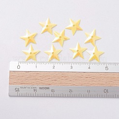 オーナメントアクセサリープラスチック製スパンコール/スパンコールビーズ  スター  きいろ  10x10x0.8mm  穴：1mm&nbsp;PVC-E001-05-RC01