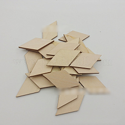 Unfinished Wood Rhombus Shape Discs Slices&nbsp;LS-WOCR-PW0001-005B