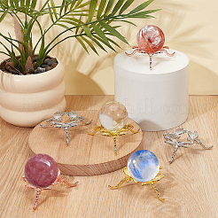 6Pcs 3 Colors Zinc Alloy Crystal Ball Holder&nbsp;AJEW-NB0008-40