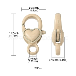 スプレー塗装合金ロブスタークロウクラスプ20個。  ハート柄の楕円形  ミックスカラー  17x9x4mm  穴：2.5mm&nbsp;FIND-YW0001-79
