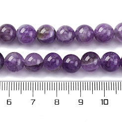 天然石ビーズ連売り  ナチュラルグレードBアメジスト  ラウンド  パープル  8mm  穴：1mm  約50個/連&nbsp;G-S024