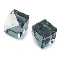 K9ガラス模造オーストリアクリスタルビーズ  穴がない  正方形  士官候補生ブルー  8x8x8mm&nbsp;GLAA-P069-01C-217