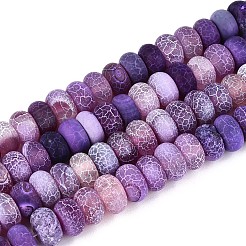 天然石風化瑪瑙ビーズ連売り  染め＆加熱  ロンデル  暗紫色  7.5~9x4.5~5.5mm  穴：0.7~0.8mm  約71~72個/連  13.39~13.58インチ（34~34.5cm）&nbsp;G-N357-13A-02