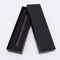紙ペン箱  スポンジで  ペン用ギフト包装ボックス  長方形  ブラック  18.3x5.3x2.5cm&nbsp;CON-WH0073-56