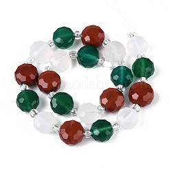 Natural Red Agate & Green Agate & Red Jasper Beads Strands&nbsp;G-T144-19A-01