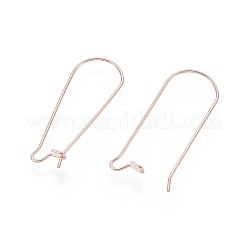 304ステンレススチールフープピアス金具  腎臓耳ワイヤー  ローズゴールド  33x12x0.7mm  21ゲージ&nbsp;STAS-P223-01RG-04