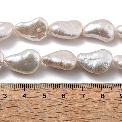 天然バロックケシパールビーズ連売り  ムーン  養殖淡水パール  グレード5a+  貝殻色  17~18x11~12x6~8mm  穴：0.8mm  約22~23個/連  15.75~16.02''（40~40.7センチメートル）&nbsp;PEAR-P064-07A-01A