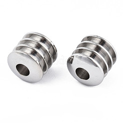変色しない316サージカルステンレススチールビーズ  コラム  ステンレス鋼色  8x8mm  穴：3mm&nbsp;STAS-N097-062P