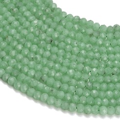 天然石翡翠ビーズ連売り  ロンデル  多面カット  4x2.5~3.5mm  穴：0.8mm  約139個/連  15.20''（38.6センチメートル）&nbsp;GG-CBA9722-B02-01