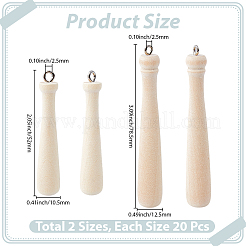 40Pcs 2 Styles Schima Wood Big Pendants&nbsp;WOOD-GF0002-40