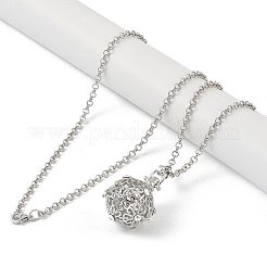 Brass with Rhinestone Pendant Necklaces&nbsp;NJEW-G089-03F-P