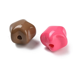 ベーキングペイント不透明アクリルビーズ  スター  ミックスカラー  11x13x10mm  穴：2mm&nbsp;SACR-P035-09