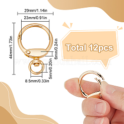 合金製スイベルクラスプ12個  ヒョウタン  ライトゴールド  44x29x6mm  穴：5x8.5mm&nbsp;FIND-SC0010-10KCG