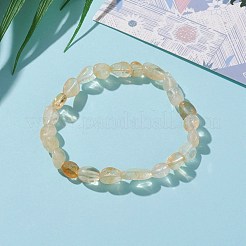 Natural Citrine(Dyed & Heated) Beads Stretch Bracelets&nbsp;BJEW-JB05879-01