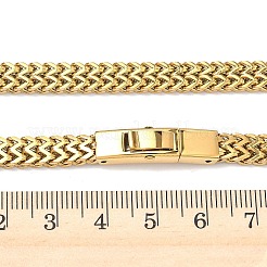6mm 304 ステンレススチール ウィートチェーンネックレス 女性用  イオンプレーティング（ip）  18KGP本金メッキ  24.02インチ（61cm）&nbsp;NJEW-G193-03G