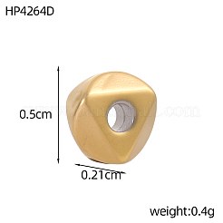 304ステンレススチールビーズ  キューブ  イオンプレーティング（ip）  14KGP本金メッキ  5x2mm  穴：1mm&nbsp;STAS-OY017-55G