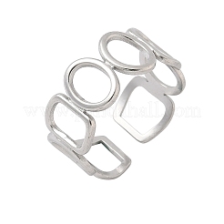 女性用304ステンレススチールカフリング  ステンレス鋼色  8.8mm  調整可能&nbsp;RJEW-A079-08D-P