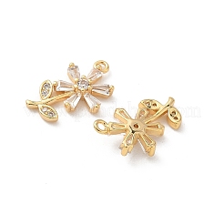 Brass Micro Pave Cubic Zirconia Pendants&nbsp;KK-C099-02G-03