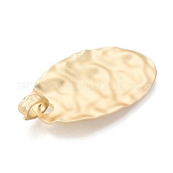 合金ペンダント  楕円形のチャーム  マットゴールドカラー  48x31x3.5mm  穴：9.5x5mm&nbsp;PALLOY-N179-94MG