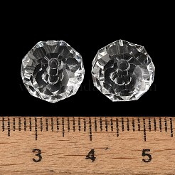 K9ガラス模造オーストリアクリスタルビーズ  多面カット  ロンデル  透明  12x8mm  穴：1.2~1.5mm&nbsp;GLAA-D015-01C-01
