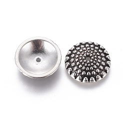 チベットスタイル合金apetalousビーズキャップ  カドミウムフリー＆鉛フリー  アンティークシルバー  15x4mm  穴：2mm&nbsp;TIBE-5219-AS-LF