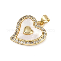 Brass Micro Pave Cubic Zirconia Pendants&nbsp;KK-D376-04G