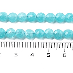 天然石アマゾナイトビーズ連売り  ファセットコインビーズ  フラットラウンド  6~7.5x4~5.5mm  穴：0.8~1mm  約56~70個/連  15.31~16.10インチ（38.9~40.9cm）&nbsp;G-C179-A12-02