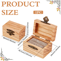 Wood and Sponge Iron Cuboid Ring Boxes&nbsp;CON-WH0200-07C