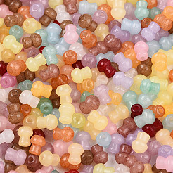 不透明なガラスビーズ  キノコ  ミックスカラー  5.5~6x4~4.5mm  穴：1~1.2mm  約3750個/ポンド&nbsp;SEED-N007-23A