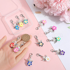 Flower Polymer Clay Pendant Locking Stitch Markers&nbsp;HJEW-SC00077