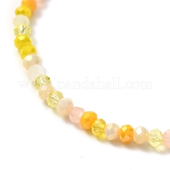 Faceted Round Glass Beads Stretch Bracelet for Teen Girl Women&nbsp;BJEW-JB07072-05