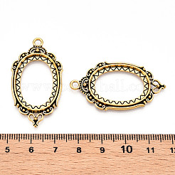 Zinc Alloy Link Cabochon Settings&nbsp;PALLOY-WH0001-35AG