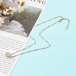 天然石のペンダントネックレス  304ステンレススチールサテライトチェーン付き  多面カットティアドロップ  ミックスカラー  15.94インチ（40.5cm）&nbsp;NJEW-JN03472