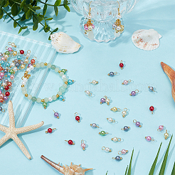 120Pcs 12 Colors Round Acrylic Beaded Charms&nbsp;PALLOY-GO00062