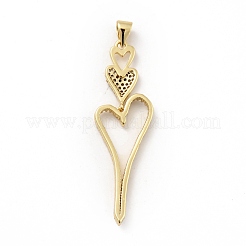 Rack Plating Brass Micro Pave Cubic Zirconia Pendants&nbsp;ZIRC-F129-38G
