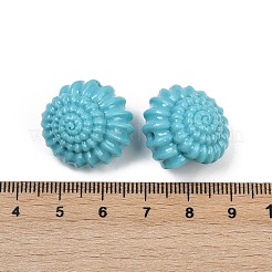 合成サンゴ刻まれたビーズ  染め  らせん状のシェル形状  空色  21x14.5mm  穴：1.2mm&nbsp;CORA-S025-03D