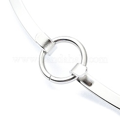 変色しない304ステンレススチールネックレス  リング  ステンレス鋼色  内径：5.55インチ（14.1cm）  4mm&nbsp;NJEW-Z039-01P