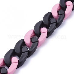 Handmade Opaque Spray Painted Acrylic Curb Chains&nbsp;AJEW-JB00617-01