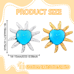 2Pairs 2 Colors Stainless Steel Stud Earrings&nbsp;EJEW-HY0001-46B