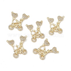 Brass Micro Pave Cubic Zirconia 2-Loop Pendants&nbsp;KK-E068-VB077