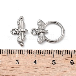 変色しない304ステンレススチールのトグル留め具  蝶  ステンレス鋼色  19x14x2mm  穴：1.6mm  バー：10x17.5x2mm  穴：1.6mm&nbsp;STAS-A092-06B-P