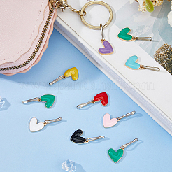 32Pcs 8 Colors Alloy Enamel Zipper Sliders&nbsp;HJEW-DC00048