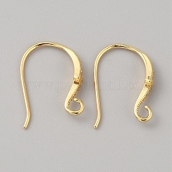Brass Micro Pave Clear Cubic Zirconia Earring Hooks&nbsp;KK-WH0038-44G